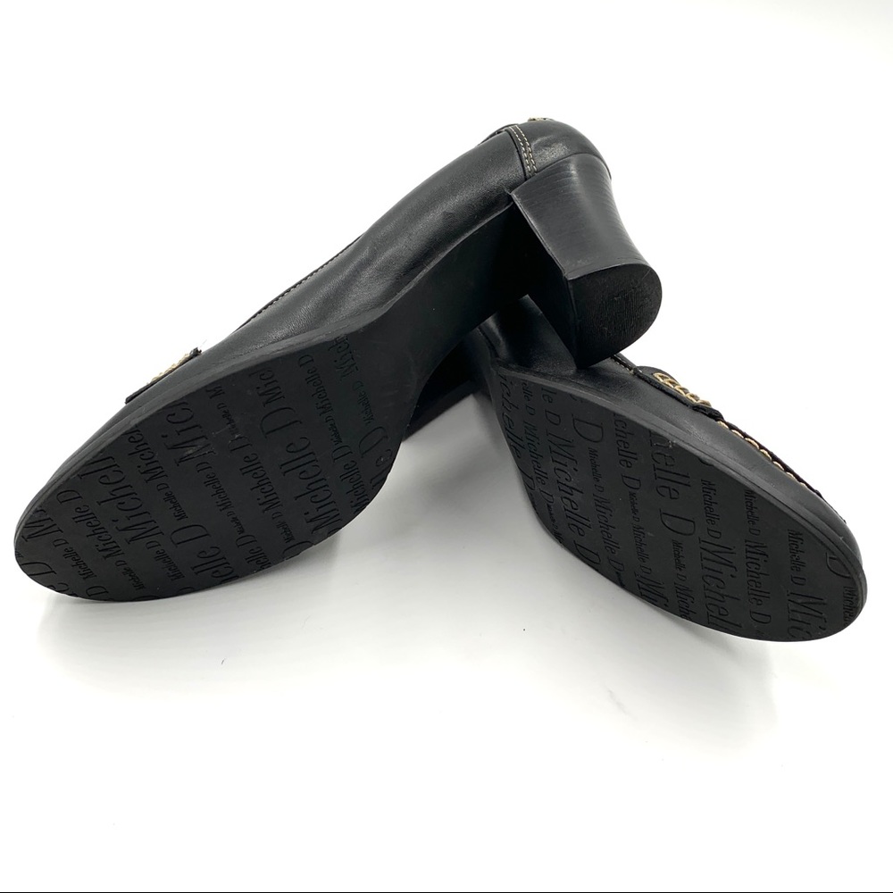 Michelle D Leather Black Heels - Picture 7 of 7
